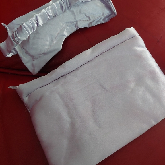 NWOT Kate Spade Light Pink Satin Pouch And Night Eye MASK (Bag D) - Picture 2 of 7